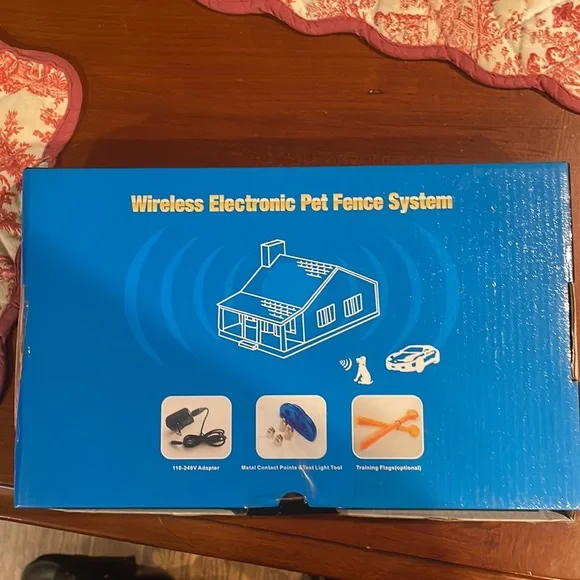 Wireless electronic pet fence system opened but never used